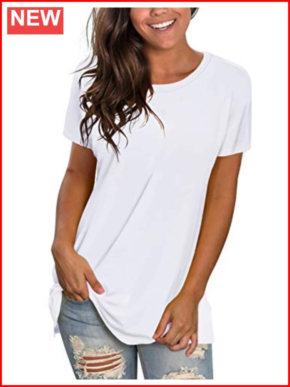 Saloogoe Womens Loose Fit Tunic T-Shirt Short Sleeve Workout Yoga Top